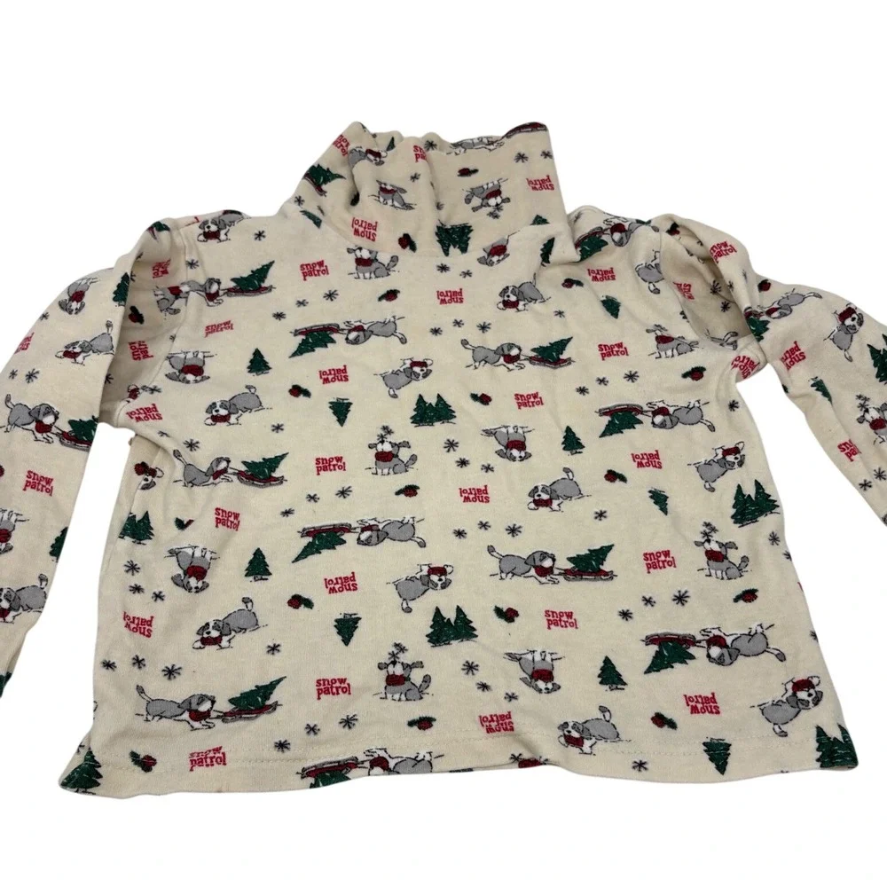 Vintage OshKosh Bgosh Snow Patrol Puppy Dog Turtleneck Shirt Cream 4T USA Made